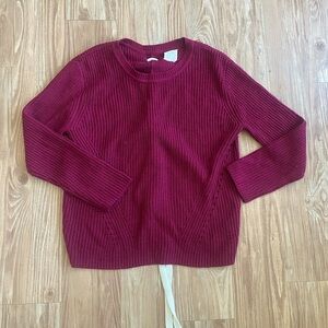 Women’s Ribbed Crewneck Sweater - Berry